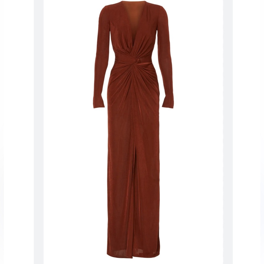Katie may in a mood gown